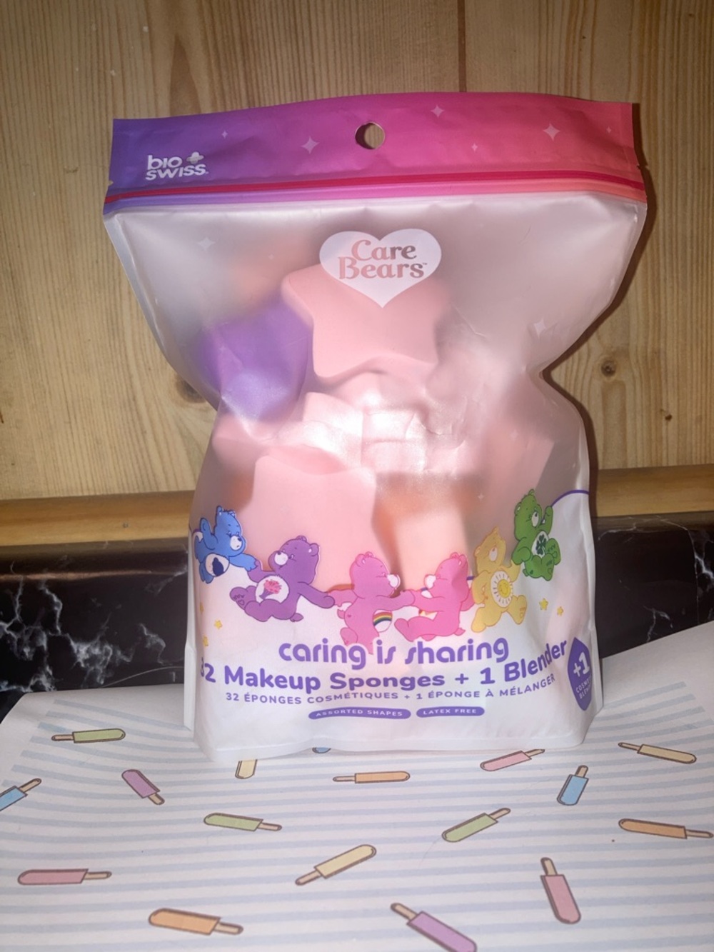 Care Bears Pink & Purple Makeup Sponge Set with Blender
